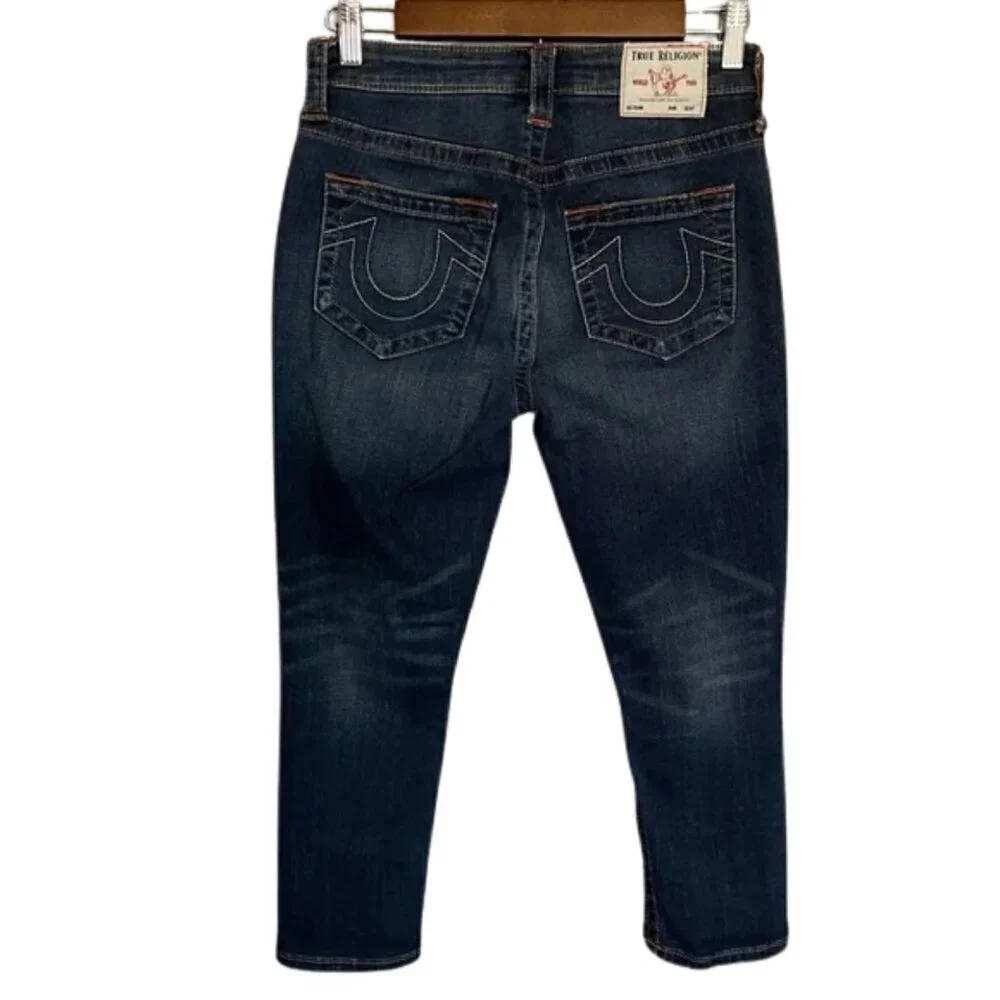 True Religion Halle High Rise Super Skinny Women's Dark Blue Jeans Size 27 - Picture 2 of 11